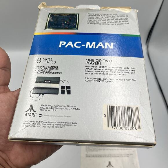 1982 Pac-Man Atari 5200 Vintage Game w/Box, Owners Manual. Tested - Picture 12 of 14